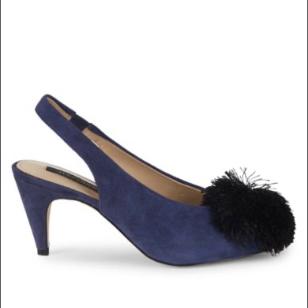 AVA & AIDEN Pom-Pom Slingback heels